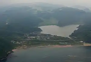 日本海上空からみる水尻池