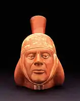 Portrait vessel, Moche style, ペルー北海岸,100–800 年代頃.