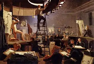 ヴィルヘルム・ベンズ作『デンマーク・アカデミーのモデル』（1826年）