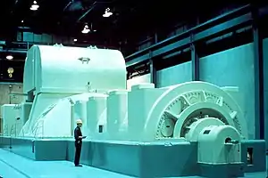 原子力発電所の蒸気タービン発電機の例(米国NRCの画像)
