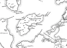 フォード島と周辺地域の手書き地図