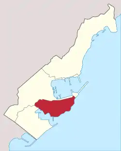 モナコ＝ヴィル地区の領域の位置図