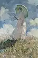 『パラソルを差す女（フランス語版）（左向き）』1886年。油彩、キャンバス、131 × 88.7 cm。オルセー美術館（W1077）。