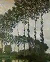 『ジヴェルニーのポプラ並木:曇り空』1891年。油彩、キャンバス、92 × 73 cm。MOA美術館(W1291)。