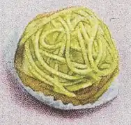 モンブラン(1951年 九段コロンバン食品)<ref name='製菓製パン195110'>「(巻頭写真)」『製菓製パン』第17巻第10号、製菓実験社、東京、1951年10月、国会図書館 画像0011.jp2、全国書誌番号:00012901。