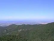 Monte arci からのオリスターノ湾の眺め