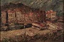 「カシスの港」1884年頃。油彩、板、34.3 × 51cm。国立西洋美術館（東京）。