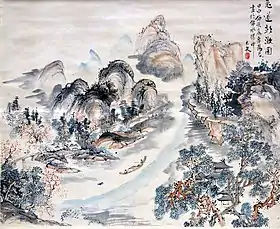 青木木米『兎道朝暾図』（うじちょうとんず、重要文化財）　文政七年(1824年)　東京国立博物館蔵