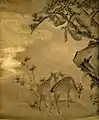 秋山遊猿図（双幅のうち左幅）東京国立博物館