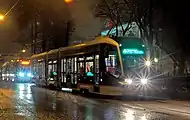 モスクワ市電で試運転中の71-931（試作車）（2015年撮影）
