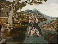 クリストフォロスのいる風景画 (c.1520) マイヤー・ファン・デン・ベルグ美術館蔵