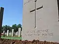His last message: No more wars for me - エルサレムのスコーパス山にあるイギリス戦没者墓地(英語版)の墓石(第一次世界大戦)