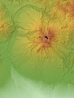 赤城火山の火山体地形図