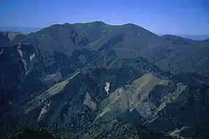 鎌ヶ岳から望む雨乞岳(1996年11月3日)