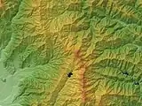 大菩薩嶺周辺の地形図。当山山頂は画像の中心