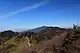 大川入山から望む恵那山(左奥)、手前に恩田大川入山、右奥に御嶽山(2013年11月24日)