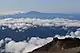 御嶽山の山頂部から望む雲海と恵那山(2019年9月25日撮影)