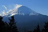 山頂から望む富士山