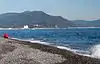 三保の松原から望む駿河湾越しの浜石岳と前衛の薩埵(2014年11月15日)