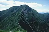 兎岳から望む聖岳(1994年7月30日)
