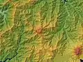 平ヶ岳(中心)周辺の地形図