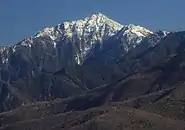 東側の眺望、赤石山脈の甲斐駒ヶ岳(2019年1月)