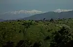 白草山から望む黒部五郎岳と笠ヶ岳（2002年4月19日）