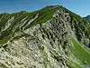 笠ヶ岳方面から望む抜戸岳
