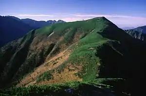 前小河内岳から望む小河内岳(2000年10月22日)