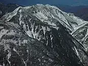 聖岳から望む中盛丸山と大沢岳（2002年11月6日）