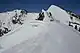 三方崩山上部のナイフリッジと雪庇(2011年4月10日撮影)