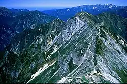 針ノ木岳から望むスバリ岳、2001年9月23日撮影