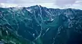 野口五郎岳からの水晶岳のカール