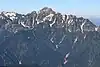 唐松岳の山頂から望む立山連峰の剱岳（2018年7月21日撮影）