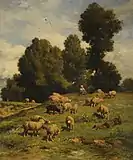 牧草地の羊(1871)