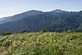 矢倉岳より明神ヶ岳(左)と神山(右)