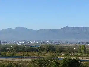 博士山(左)、明神ヶ岳(右)