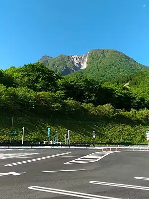 由布岳パーキングエリア（上り）より