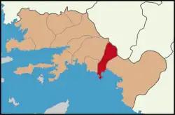 ムーラ県内のダラマン地区の場所