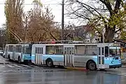 クラスノダールのトロリーバスの総括制御運転（2008年撮影）