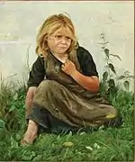 Girl 草の上に座る少女 (1907)
