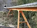 北側から撮影した宗川橋梁・西野トンネル（2012年3月撮影）