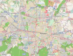 ミュンヘン・オリンピアシュタディオンの位置(ミュンヘン内)