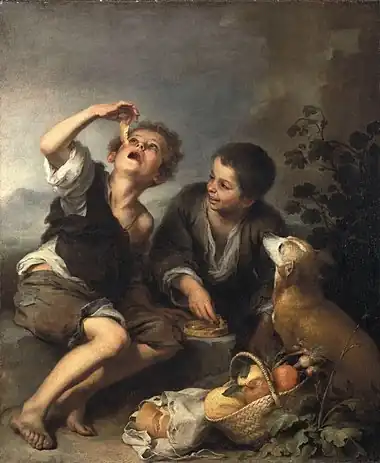 ムリーリョ『パイを食べる子供たち』(1675-1682年ごろ)