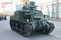 ロシアでソビエトへの輸送中に海没したレンドリース車両を引き揚げてレストアした動態保存車2019年5月9日、ムルマンスクで行われた「大祖国戦争戦勝74周年記念日」のパレードに参加した際のもの
