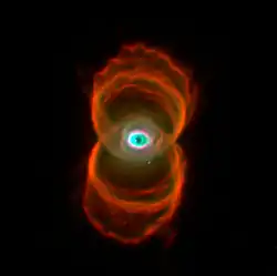 ハッブル宇宙望遠鏡による砂時計星雲の画像