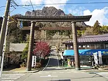 県道脇に建つ大鳥居