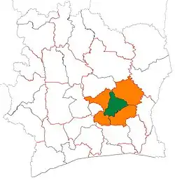 ンジ州(緑)とラック地方(緑+橙)