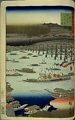 57.摂州難波橋天神祭の図（万延元年3月）