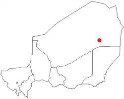 Location of Bilma in Nigerの位置図